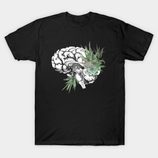 Brain human anatomy,succulents plants aloe cactus, mental T-Shirt